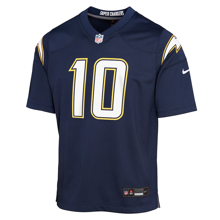 Justin Herbert Los Angeles Chargers Nike Youth Alternate Super Chargers Game Player Jersey - Navy thumbnail 3