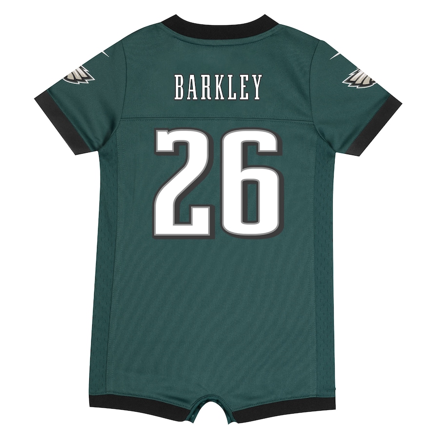 Saquon Barkley Philadelphia Eagles Nike Newborn Romper Game Jersey - Midnight Green thumbnail 4