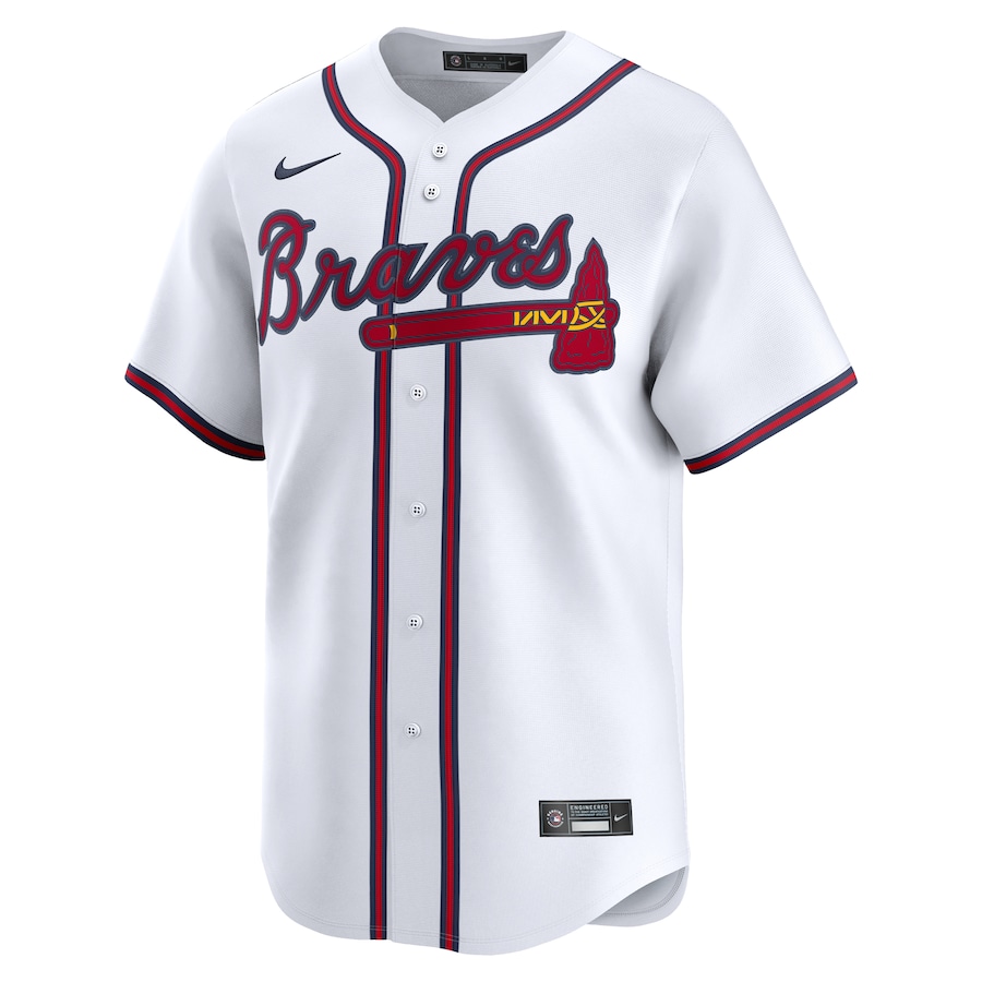 Atlanta Braves Nike Home Limited Custom Jersey - White thumbnail 3