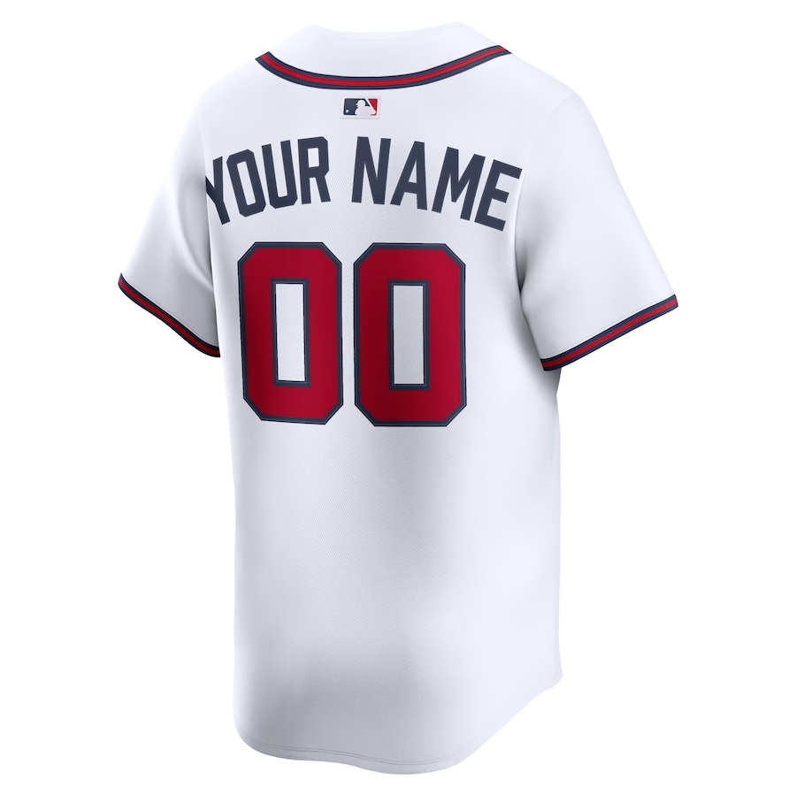 Atlanta Braves Nike Home Limited Custom Jersey - White thumbnail 4