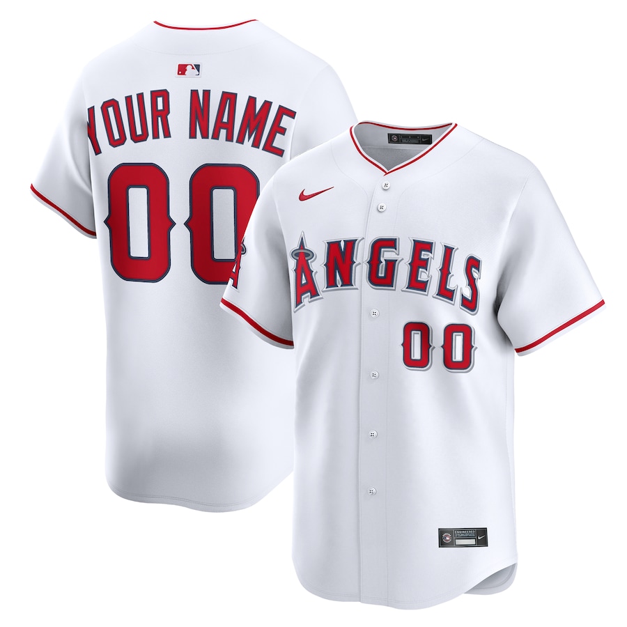 Los Angeles Angels Nike Home Limited Custom Jersey - White thumbnail 2