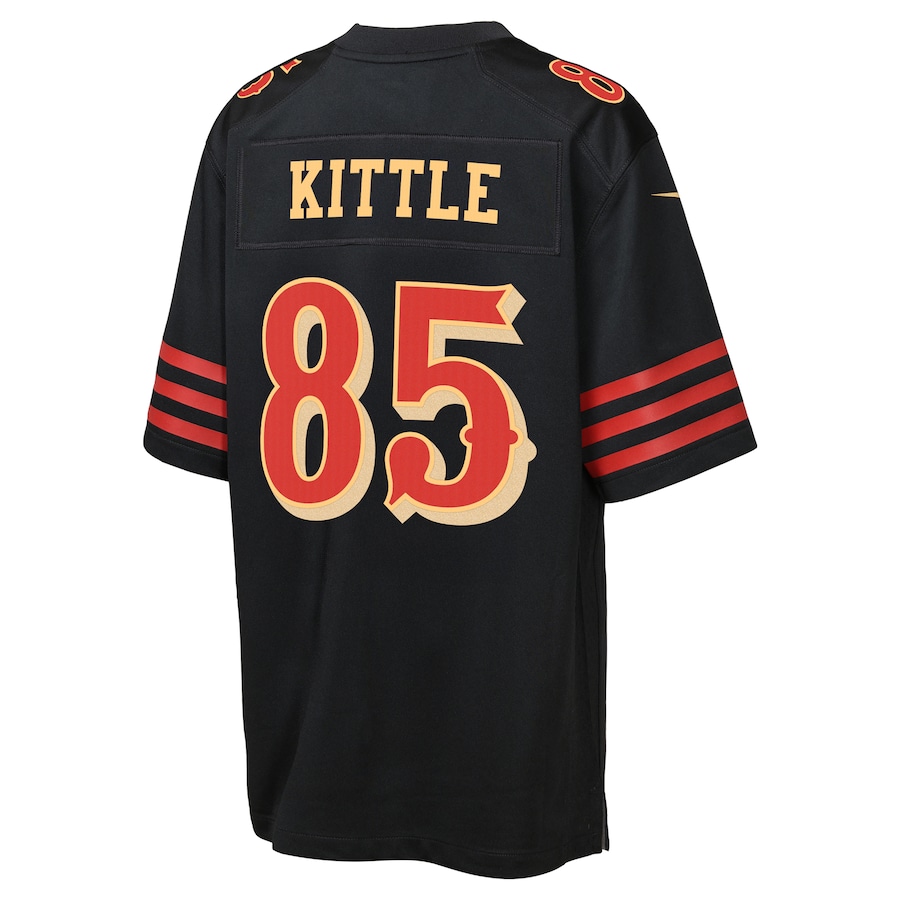 George Kittle San Francisco 49ers Nike Youth 2025 Rivalries Collection Game Jersey - Black thumbnail 4