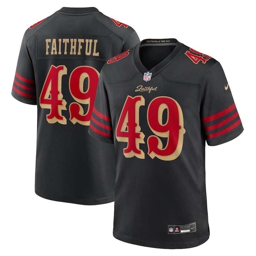 The Faithful San Francisco 49ers Nike 2025 Rivalries Collection Game Jersey - Black thumbnail 2
