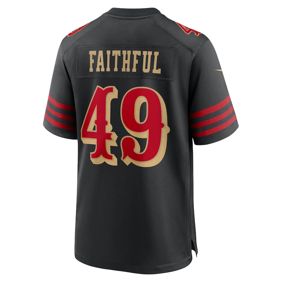 The Faithful San Francisco 49ers Nike 2025 Rivalries Collection Game Jersey - Black thumbnail 4