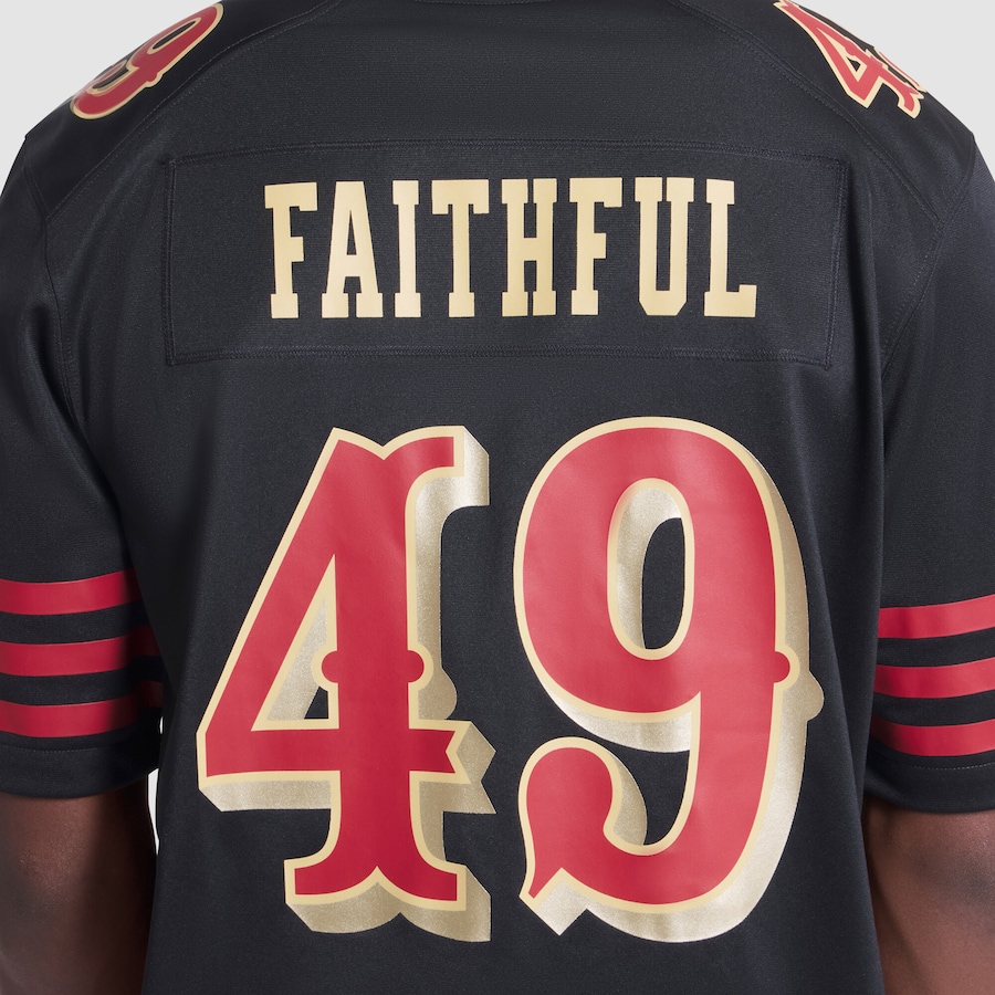 The Faithful San Francisco 49ers Nike 2025 Rivalries Collection Game Jersey - Black thumbnail 8