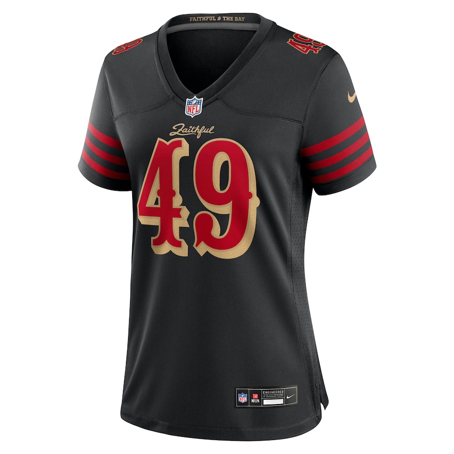 The Faithful San Francisco 49ers Nike Women's 2025 Rivalries Collection Game Jersey - Black thumbnail 3