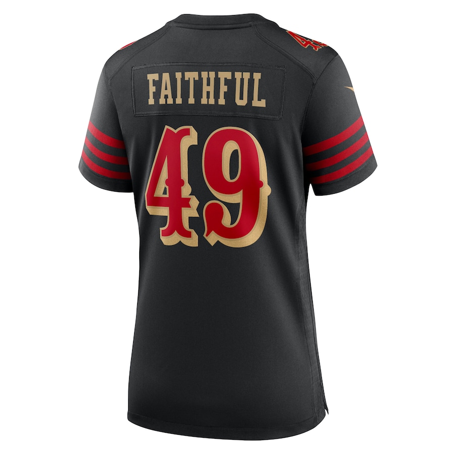 The Faithful San Francisco 49ers Nike Women's 2025 Rivalries Collection Game Jersey - Black thumbnail 4