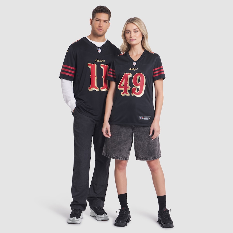 The Faithful San Francisco 49ers Nike Women's 2025 Rivalries Collection Game Jersey - Black thumbnail 5