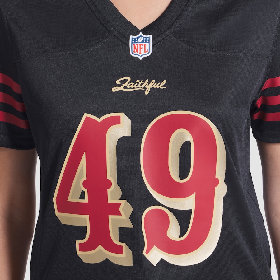 The Faithful San Francisco 49ers Nike Women's 2025 Rivalries Collection Game Jersey - Black thumbnail 6