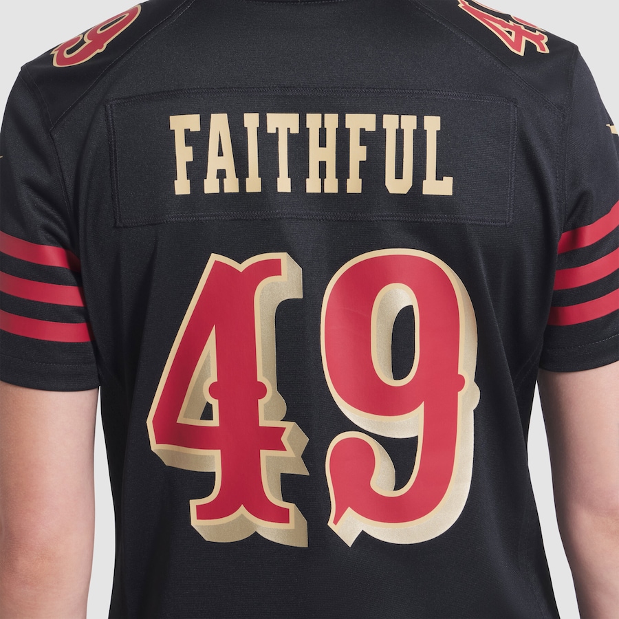 The Faithful San Francisco 49ers Nike Women's 2025 Rivalries Collection Game Jersey - Black thumbnail 7