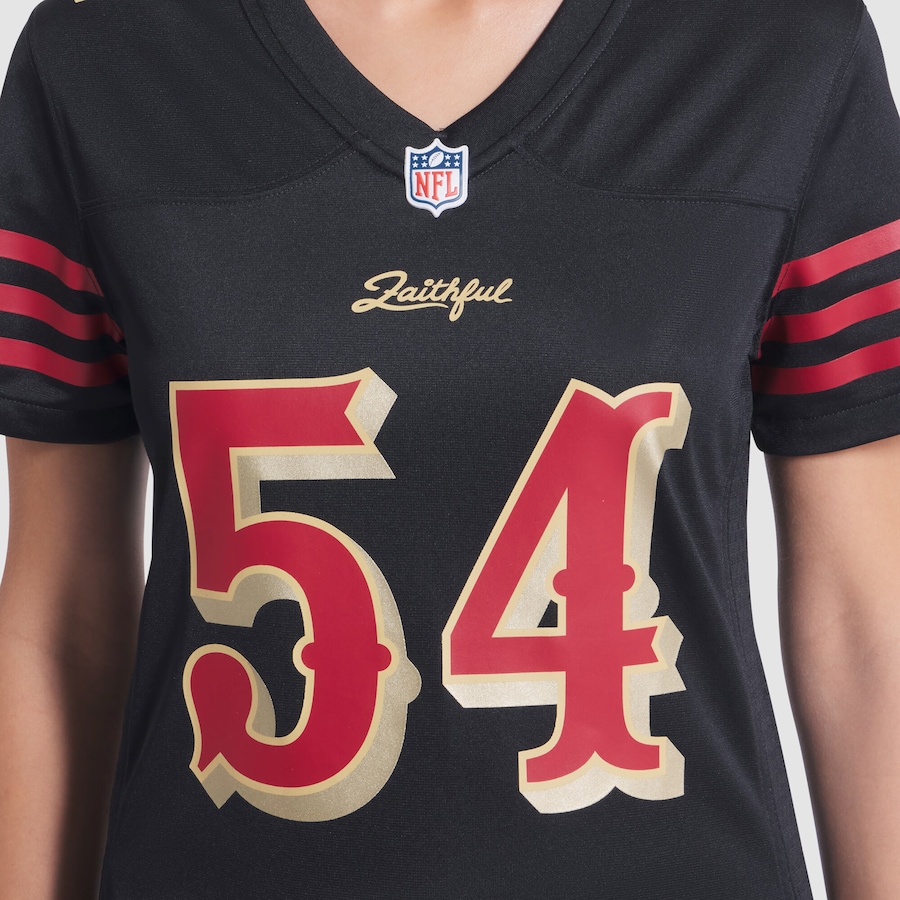 Fred Warner San Francisco 49ers Nike Women's 2025 Rivalries Collection Game Jersey - Black thumbnail 6