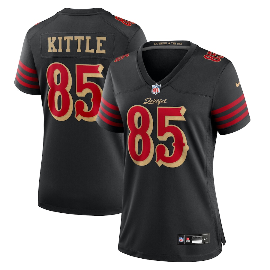 George Kittle San Francisco 49ers Nike Women's 2025 Rivalries Collection Game Jersey - Black thumbnail 2