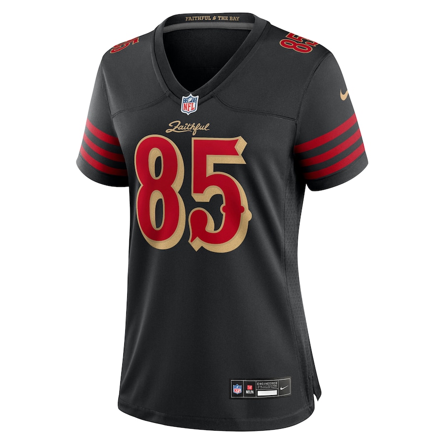 George Kittle San Francisco 49ers Nike Women's 2025 Rivalries Collection Game Jersey - Black thumbnail 3