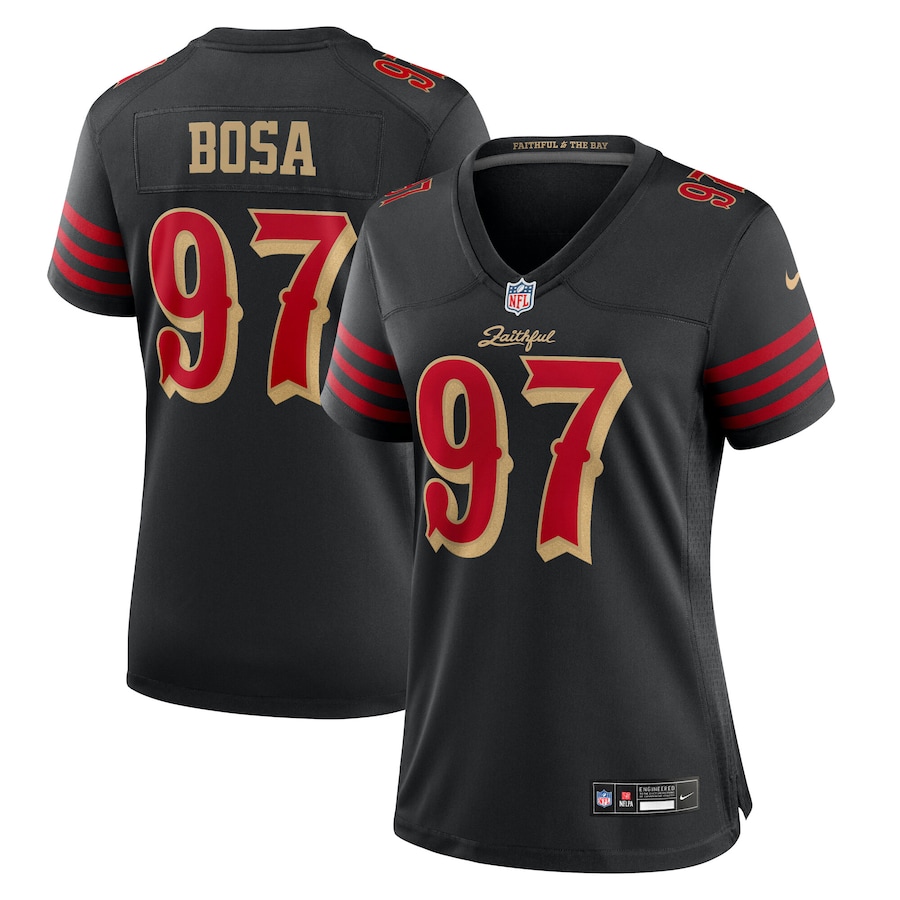 Nick Bosa San Francisco 49ers Nike Women's 2025 Rivalries Collection Game Jersey - Black thumbnail 2