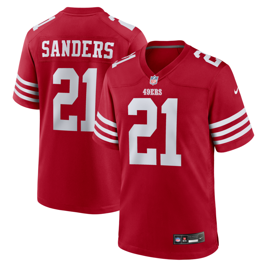Deion Sanders San Francisco 49ers Nike Team Retired Player Game Jersey - Scarlet