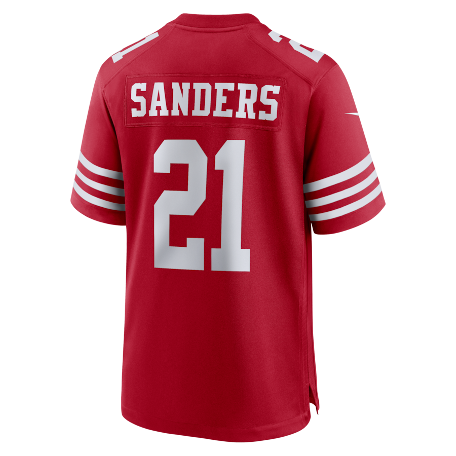 Deion Sanders San Francisco 49ers Nike Team Retired Player Game Jersey -  Scarlet thumbnail 4