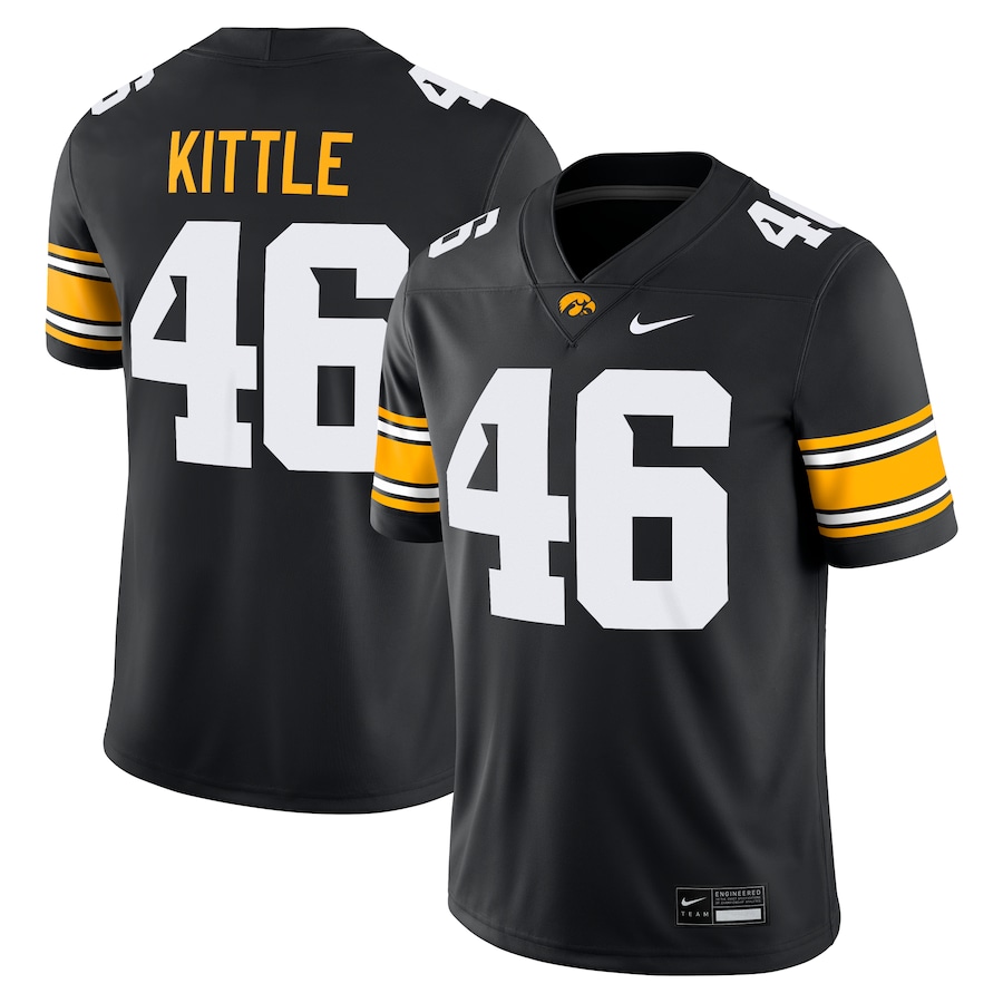 George Kittle #46 Iowa Hawkeyes Nike Alumni Player Game Jersey - Black thumbnail 2