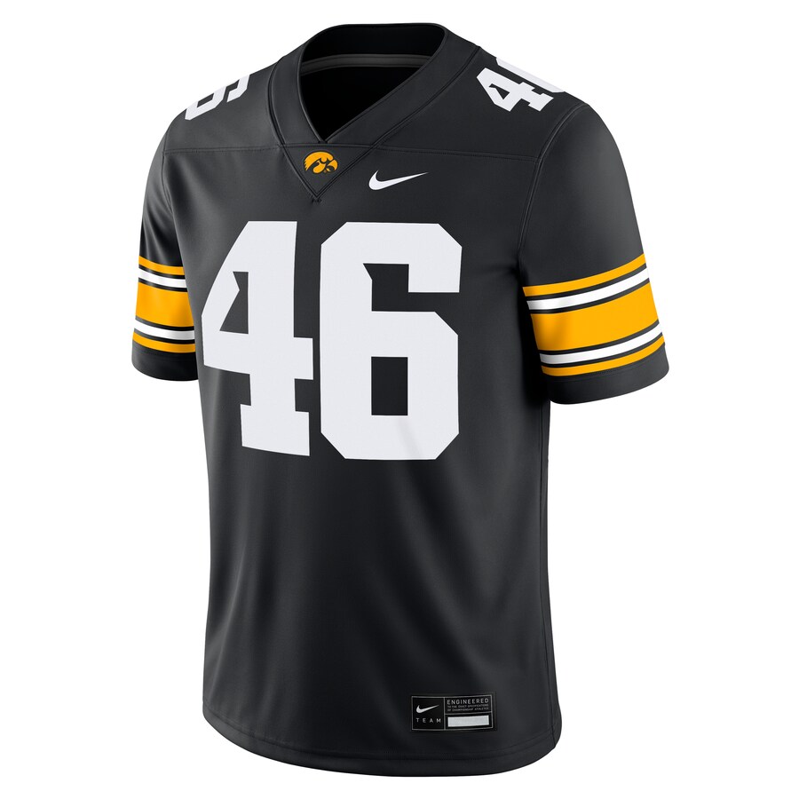 George Kittle #46 Iowa Hawkeyes Nike Alumni Player Game Jersey - Black thumbnail 3