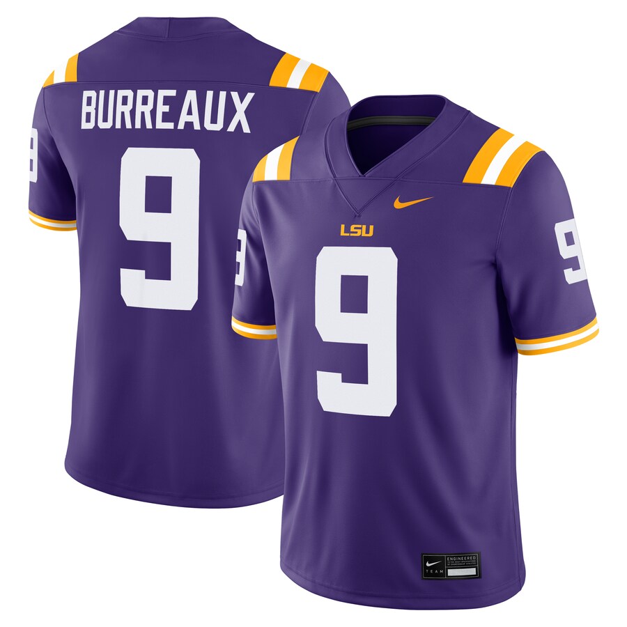 Joe Burrow LSU Tigers Nike "Burreaux" Nameplate Home Game Football Jersey - Purple