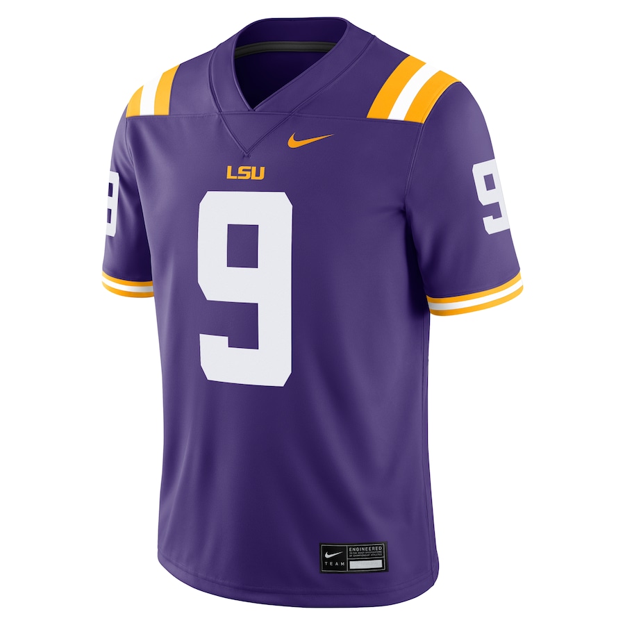 Joe Burrow LSU Tigers Nike "Burreaux" Nameplate Home Game Football Jersey - Purple thumbnail 3