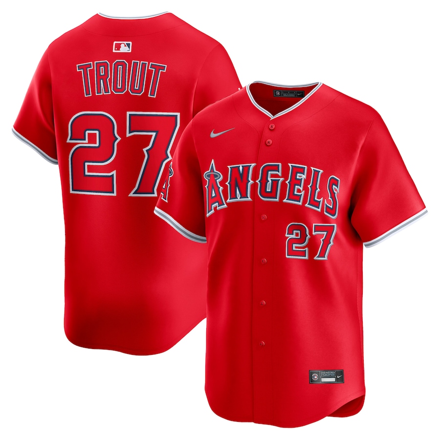Mike Trout Los Angeles Angels Nike Alternate Limited Player Jersey - Red thumbnail 2