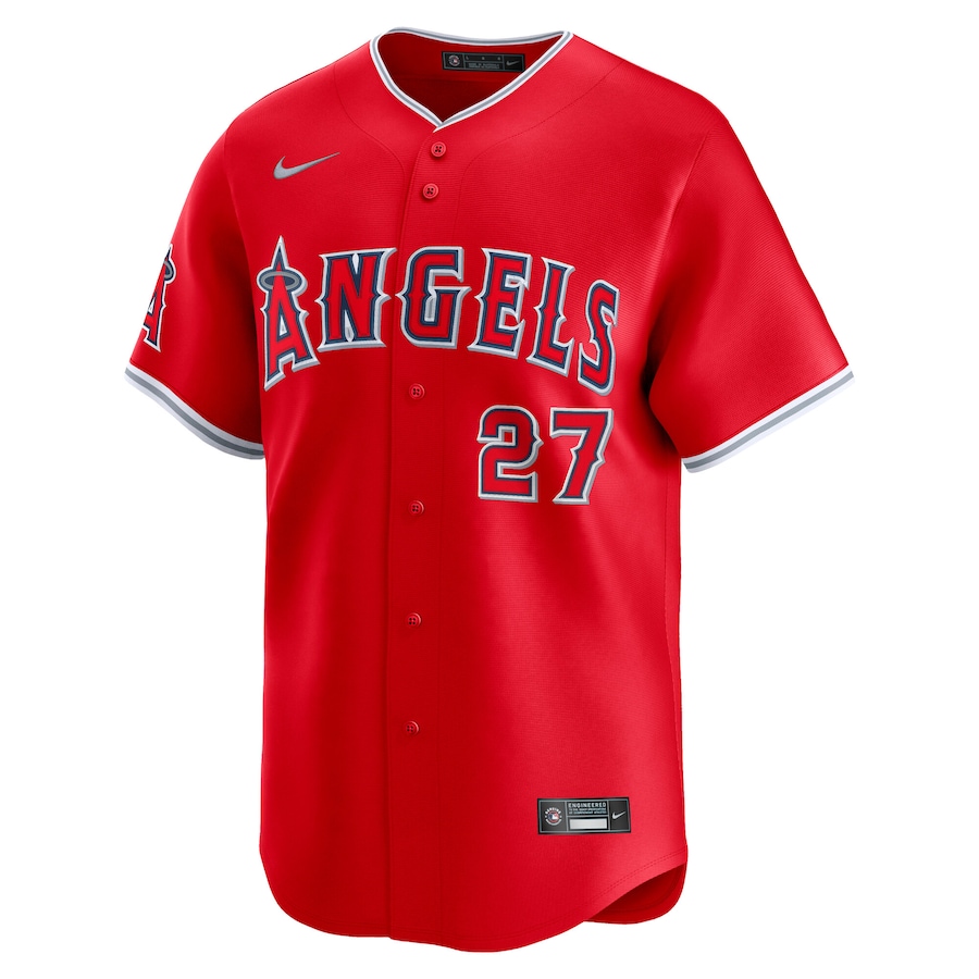 Mike Trout Los Angeles Angels Nike Alternate Limited Player Jersey - Red thumbnail 3