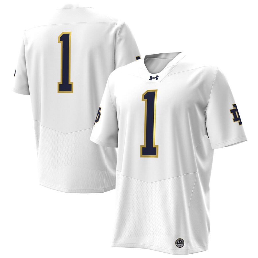 Notre Dame Fighting Irish Under Armour Premier Football Jersey - White thumbnail 1