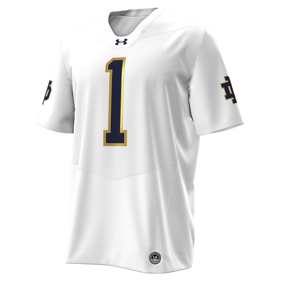 Notre Dame Fighting Irish Under Armour Premier Football Jersey - White thumbnail 3