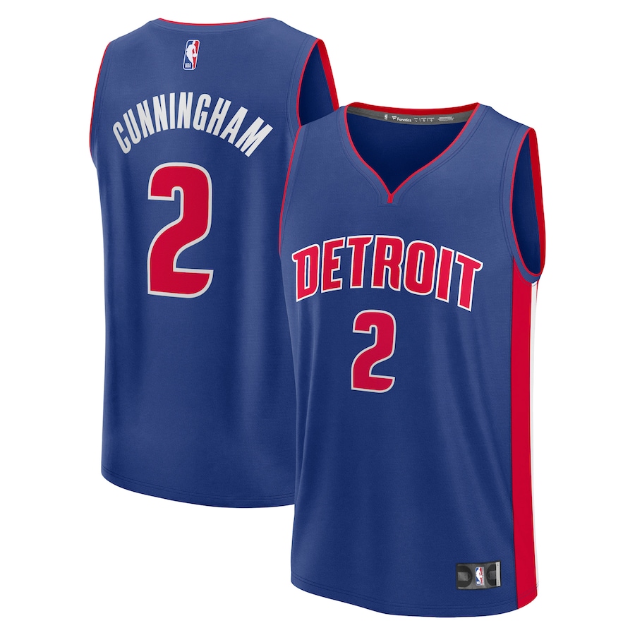 Cade Cunningham Detroit Pistons Fanatics Fast Break Replica Player Jersey - Icon Edition - Blue thumbnail 2