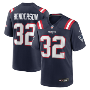 TreVeyon Henderson New England Patriots Nike 2025 NFL Draft Game Jersey - Navy
