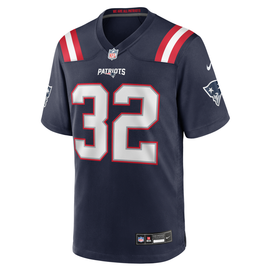 TreVeyon Henderson New England Patriots Nike 2025 NFL Draft Game Jersey - Navy thumbnail 3