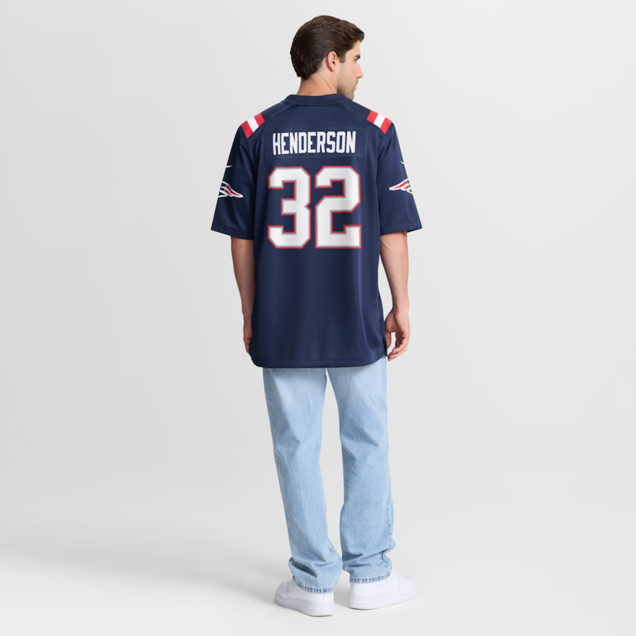 TreVeyon Henderson New England Patriots Nike 2025 NFL Draft Game Jersey - Navy thumbnail 9