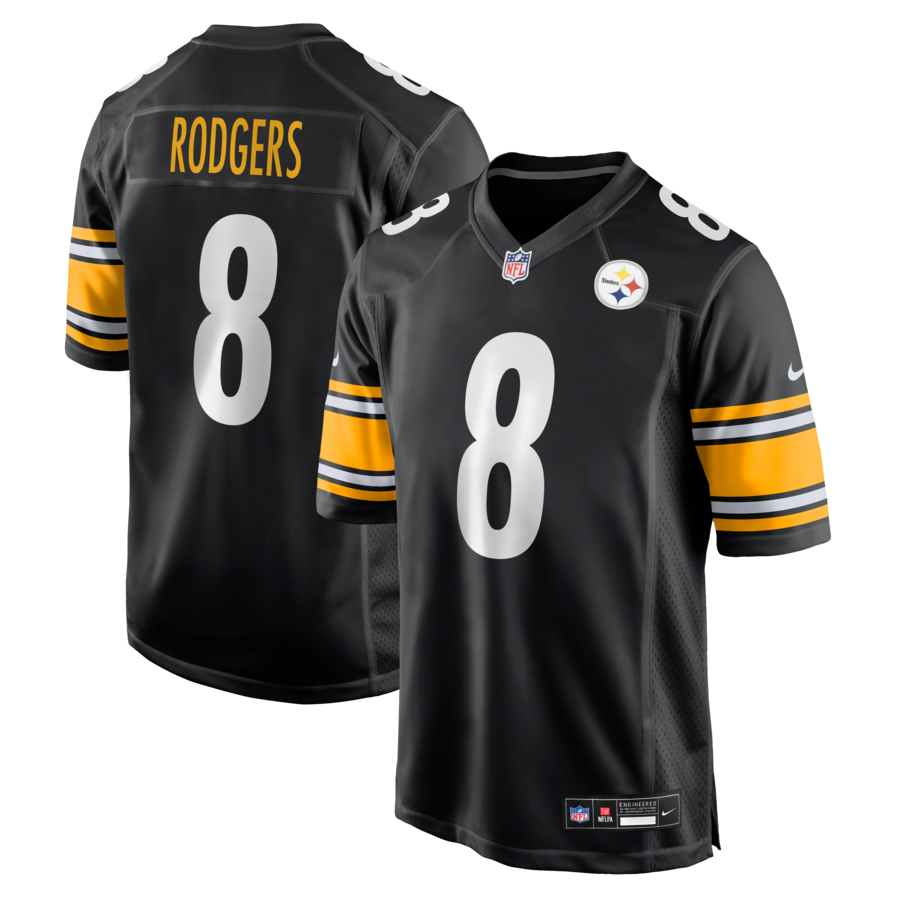 Aaron Rodgers Pittsburgh Steelers Nike Game Jersey - Black thumbnail 1