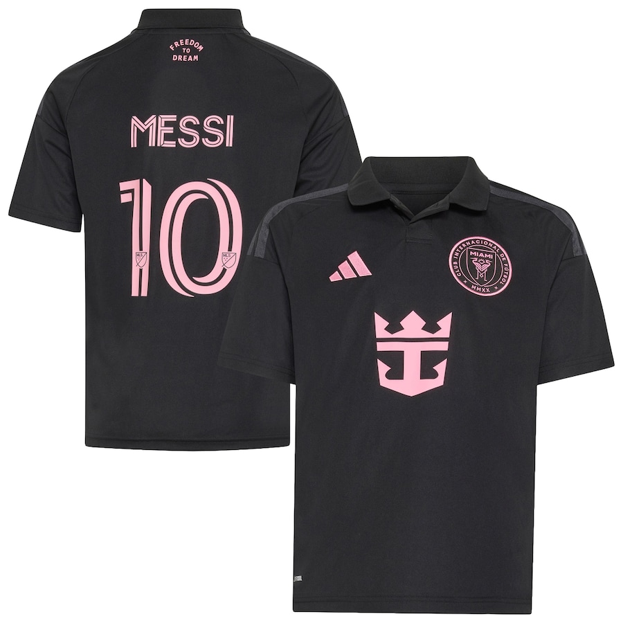 Lionel Messi Inter Miami CF adidas Youth 2026 Presagio Replica Jersey - Black thumbnail 2