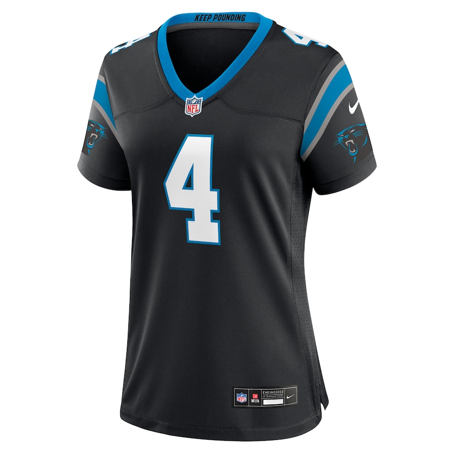 Tetairoa McMillan Carolina Panthers Nike Women's Team Game Jersey -  Black thumbnail 3