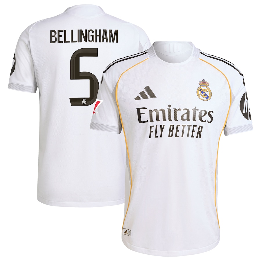 Jude Bellingham Real Madrid adidas 2025/26 Home Authentic Jersey - White thumbnail 2