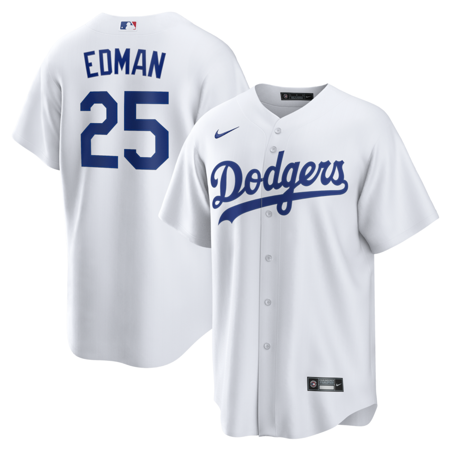 Tommy Edman Los Angeles Dodgers Nike Home Replica Jersey - White thumbnail 2