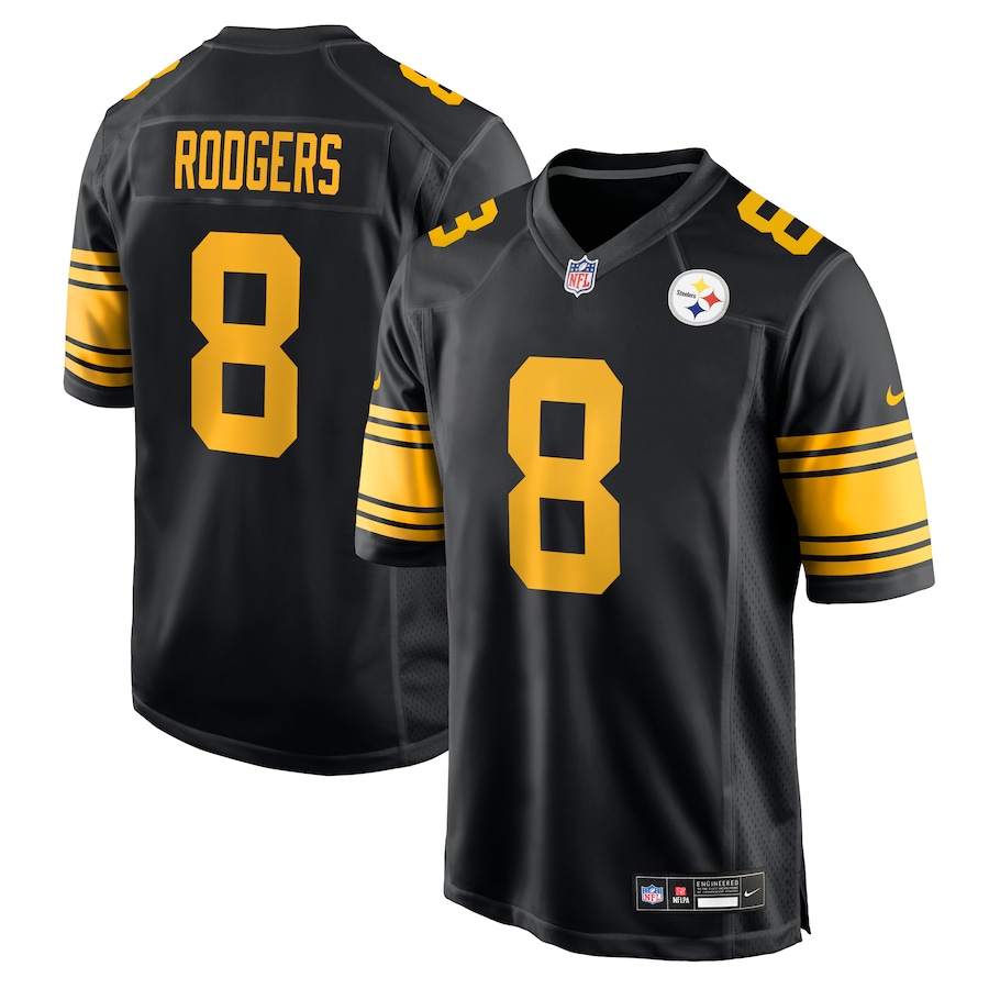 Aaron Rodgers Pittsburgh Steelers Nike Alternate Game Jersey -  Black thumbnail 2