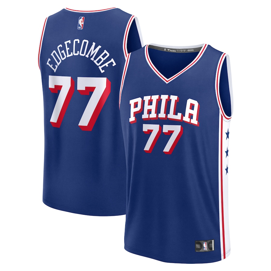 V. J. Edgecombe Philadelphia 76ers Fanatics Youth 2025 NBA Draft First Round Pick Fast Break Replica Jersey - Icon Edition - Royal thumbnail 2