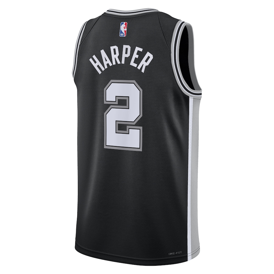 Dylan Harper San Antonio Spurs Nike Unisex 2025 NBA Draft First Round Pick Swingman Jersey - Icon Edition - Black thumbnail 4