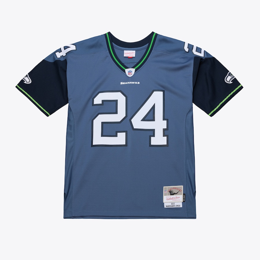 Marshawn Lynch Seattle Seahawks Mitchell & Ness 2010 Legacy Throwback Replica Jersey - Blue thumbnail 2