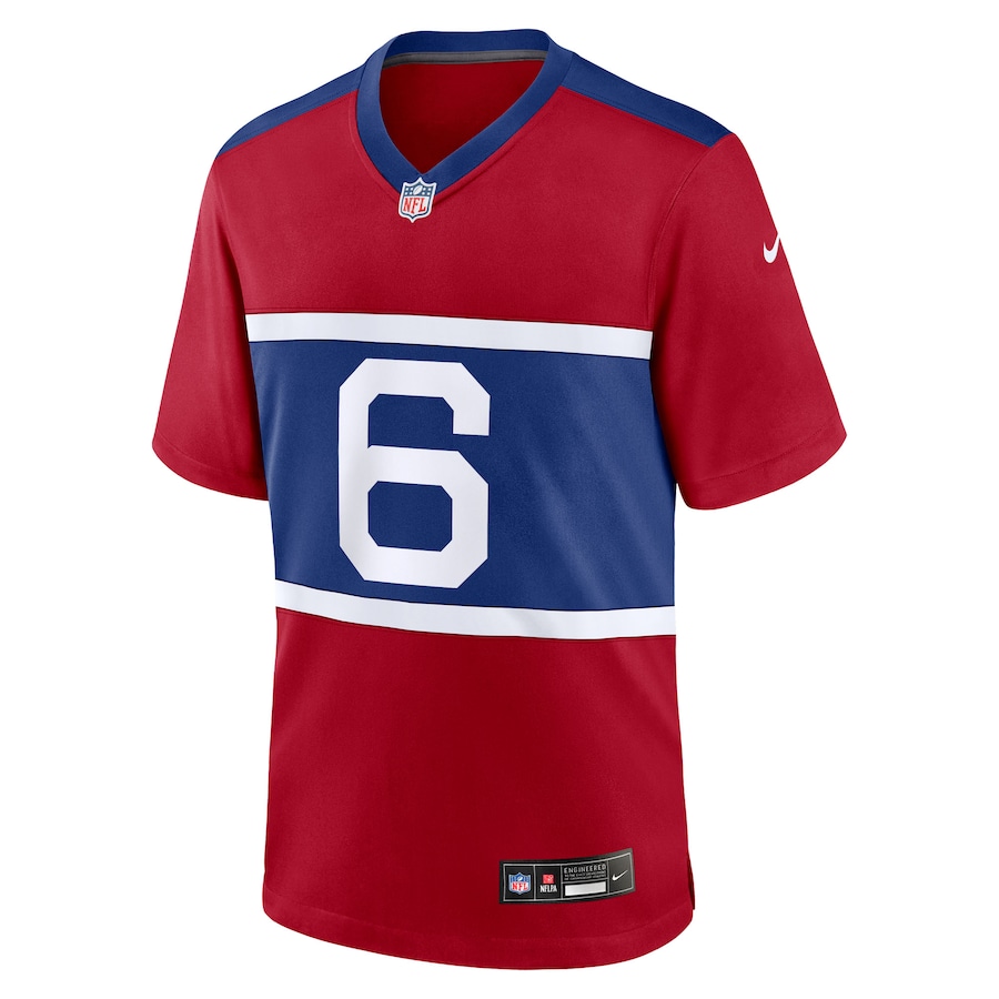 Jaxson Dart New York Giants Nike Alternate Century Red Game Jersey - Red thumbnail 3