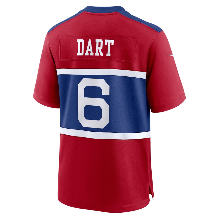 Jaxson Dart New York Giants Nike Alternate Century Red Game Jersey - Red thumbnail 4