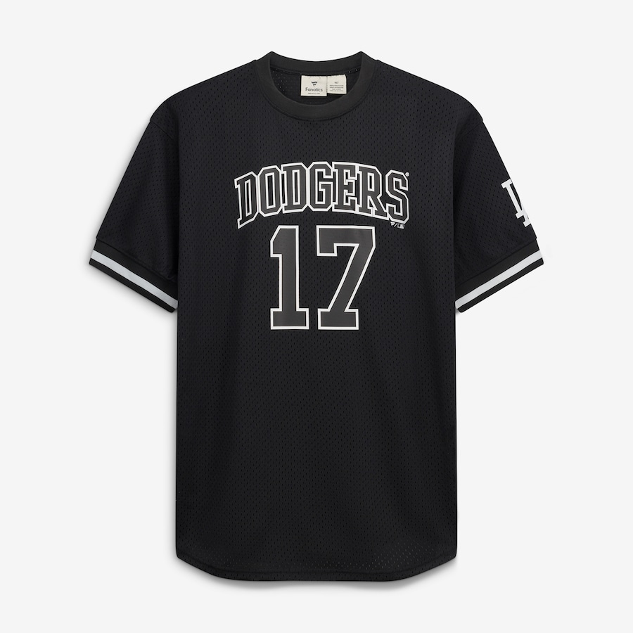 Shohei Ohtani Los Angeles Dodgers Fanatics Big & Tall Heavyweight Mesh Jersey - Black/White thumbnail 3