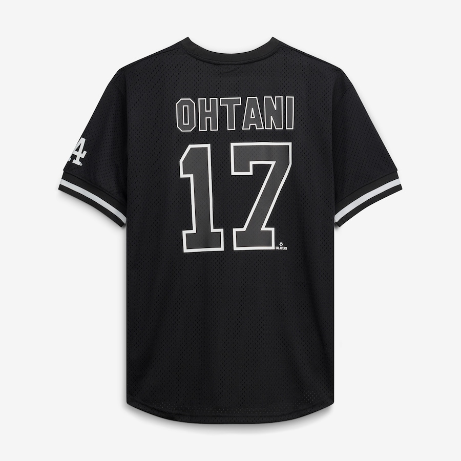 Shohei Ohtani Los Angeles Dodgers Fanatics Big & Tall Heavyweight Mesh Jersey - Black/White thumbnail 4