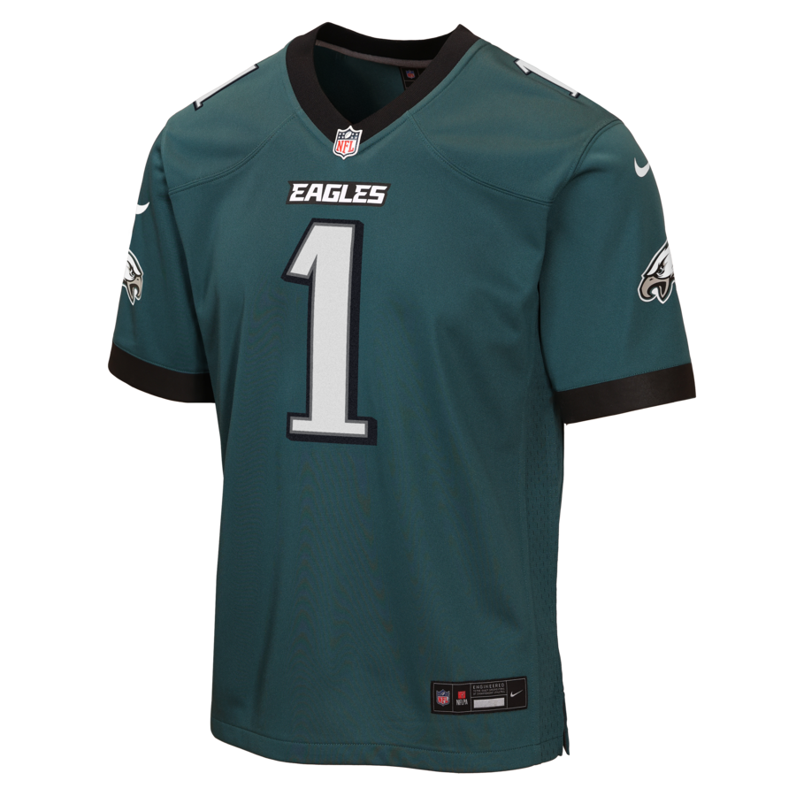 Jalen Hurts Philadelphia Eagles Nike Youth Team Game Jersey - Midnight Green thumbnail 3