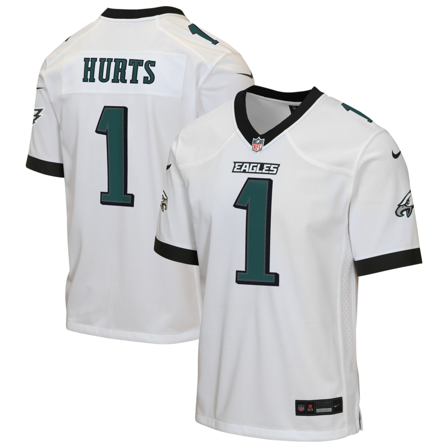 Jalen Hurts Philadelphia Eagles Nike Youth Game Jersey - White thumbnail 1