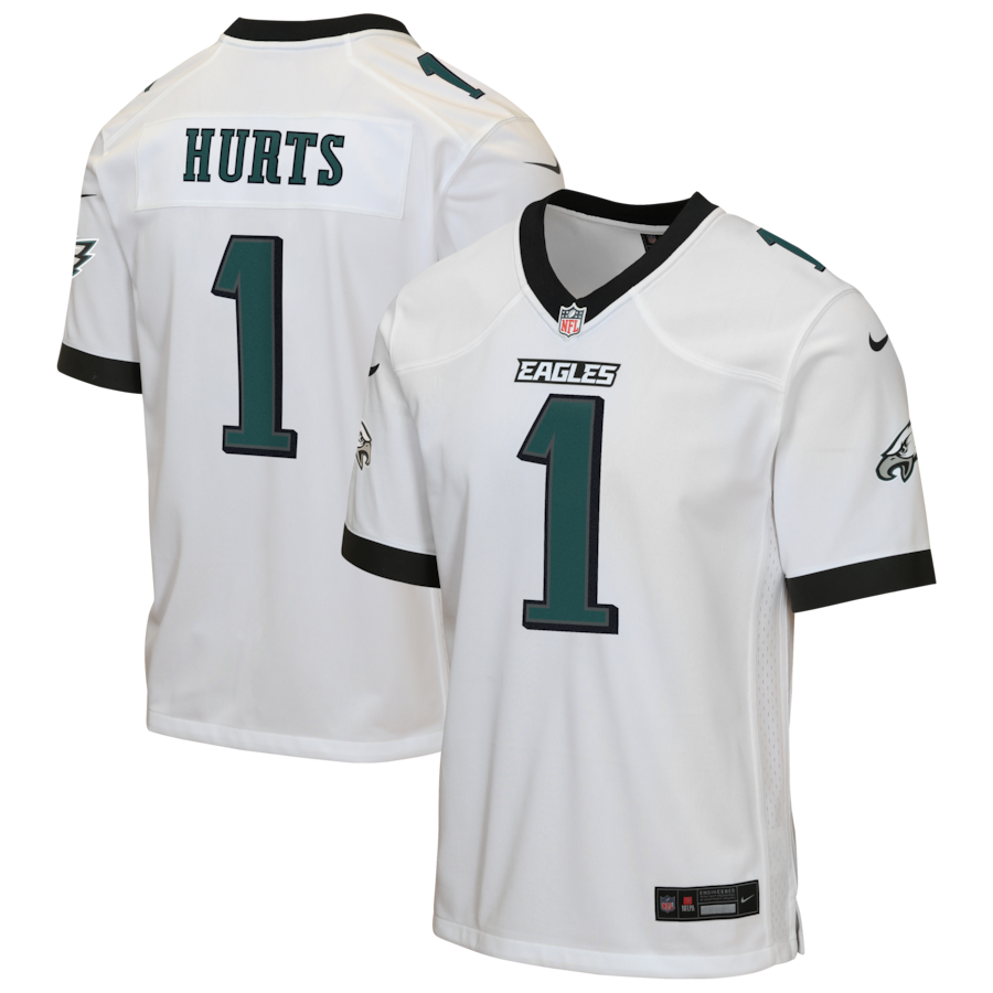 Jalen Hurts Philadelphia Eagles Nike Youth Game Jersey - White thumbnail 2