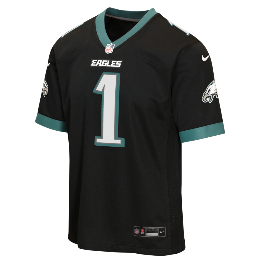 Jalen Hurts Philadelphia Eagles Nike Youth Alternate Game Jersey - Black thumbnail 3