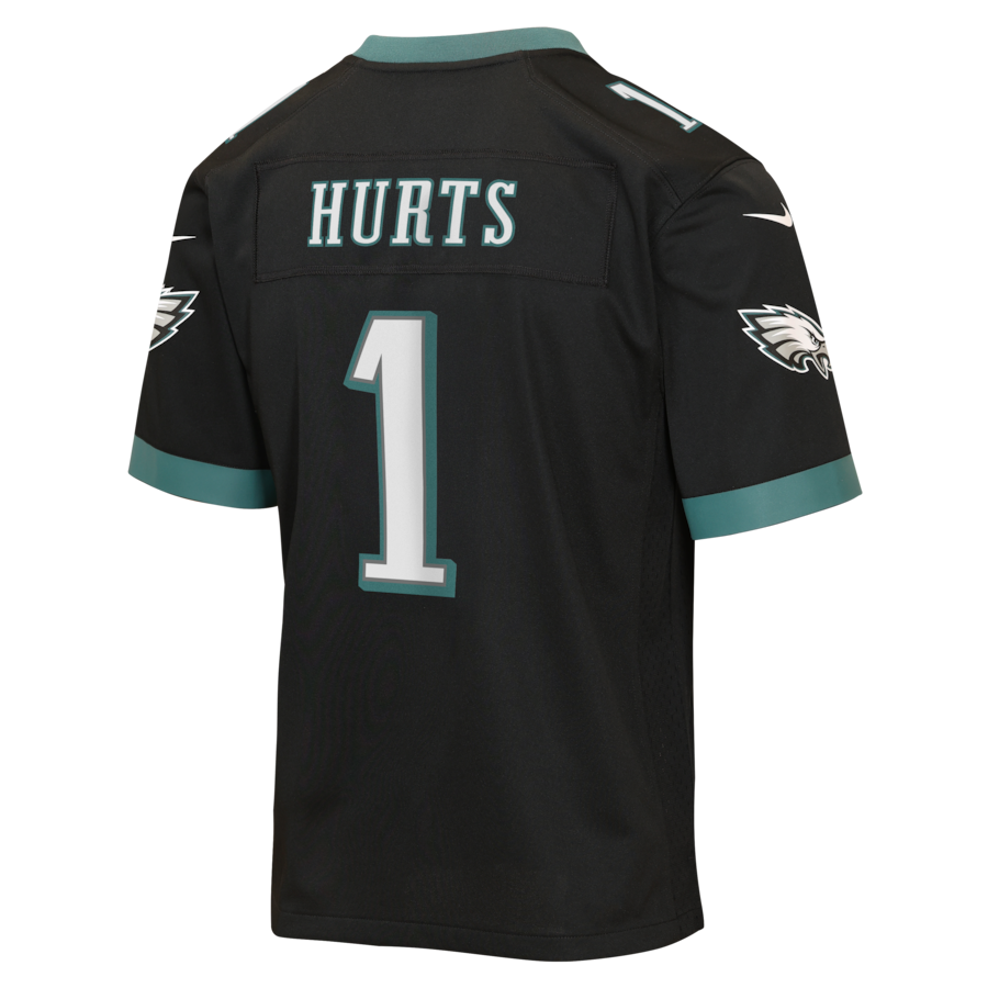 Jalen Hurts Philadelphia Eagles Nike Youth Alternate Game Jersey - Black thumbnail 4
